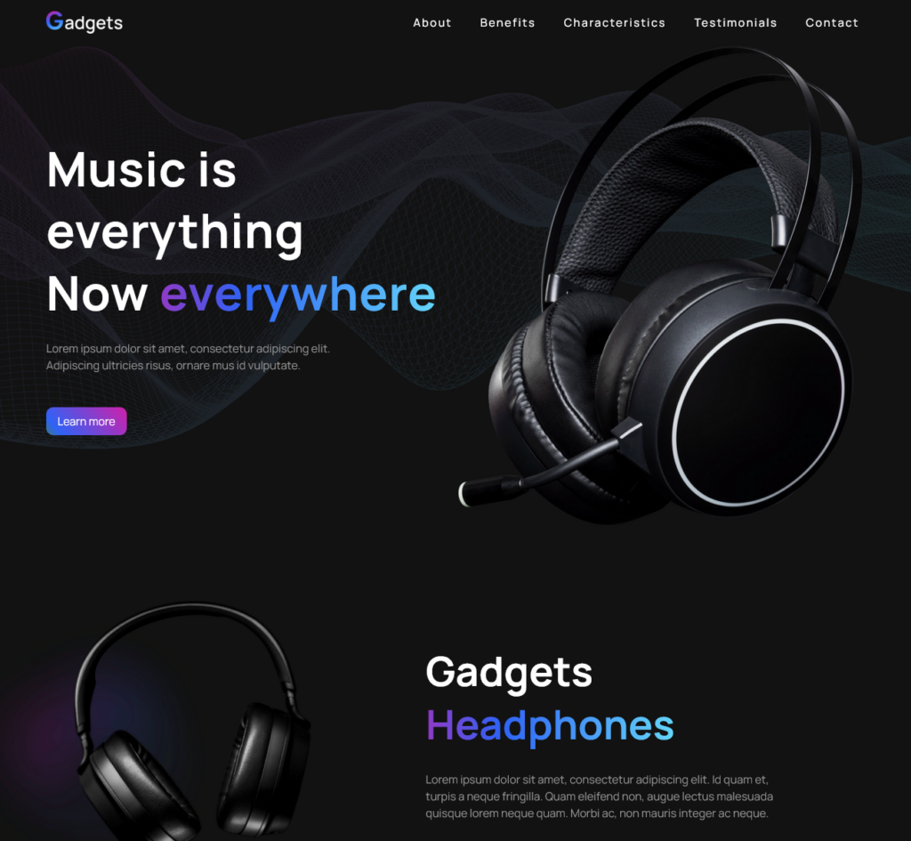 Template: Gadgets (dark)